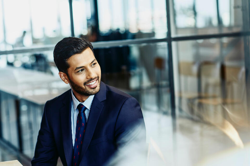 A man smiling